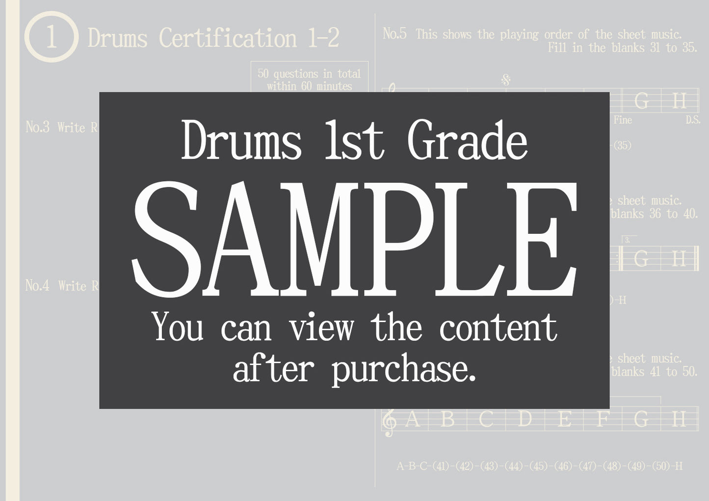 Drums Certification 1st Grade(Expert)