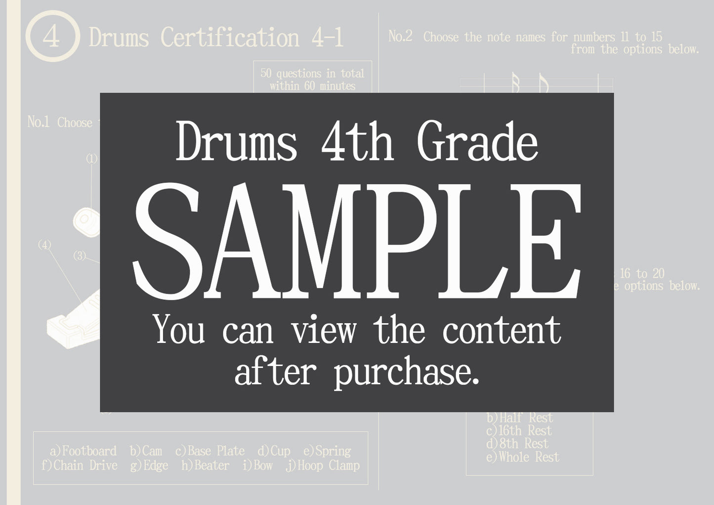 Drums Certification 4th Grade(Intermediate)