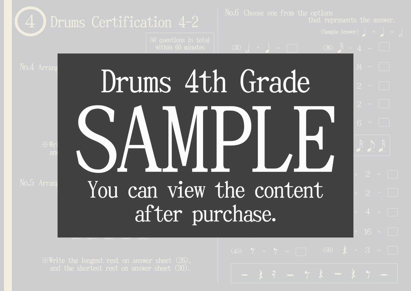Drums Certification 4th Grade(Intermediate)