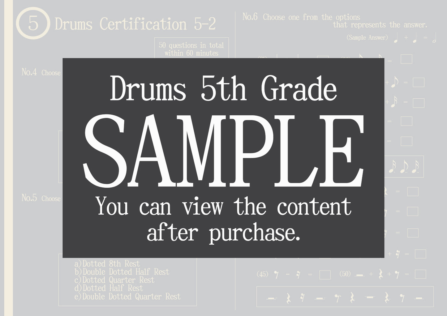 Drums Certification 5th Grade(Beginner)