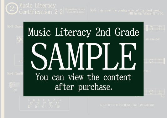 Music Literacy Certification 2nd Grade(Professional)