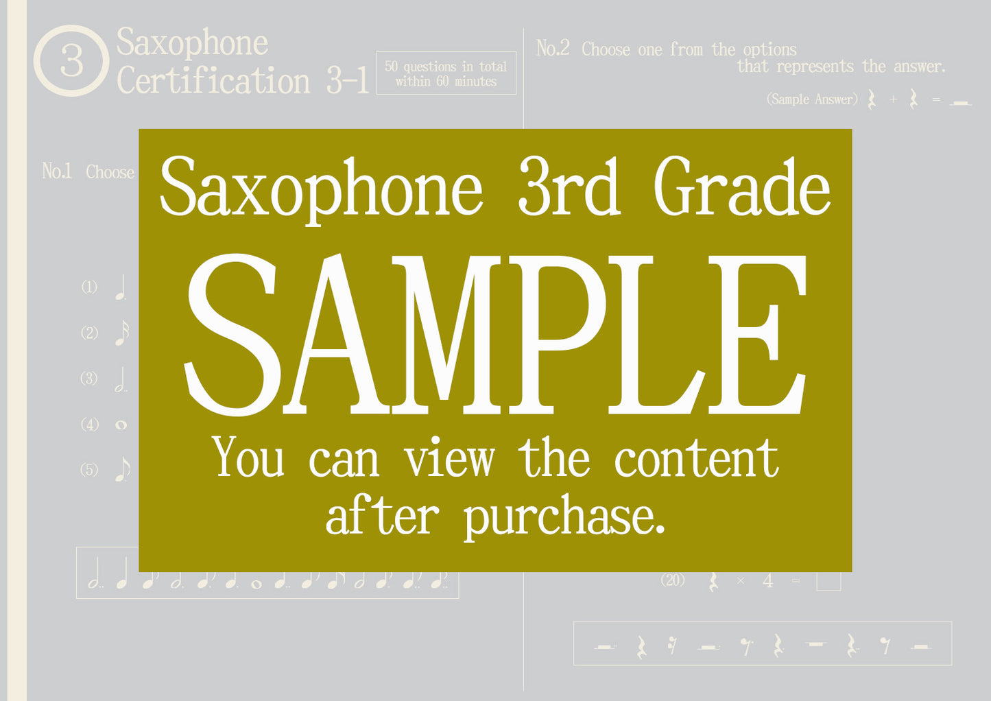 Saxophone Certification 3rd Grade(Advanced)
