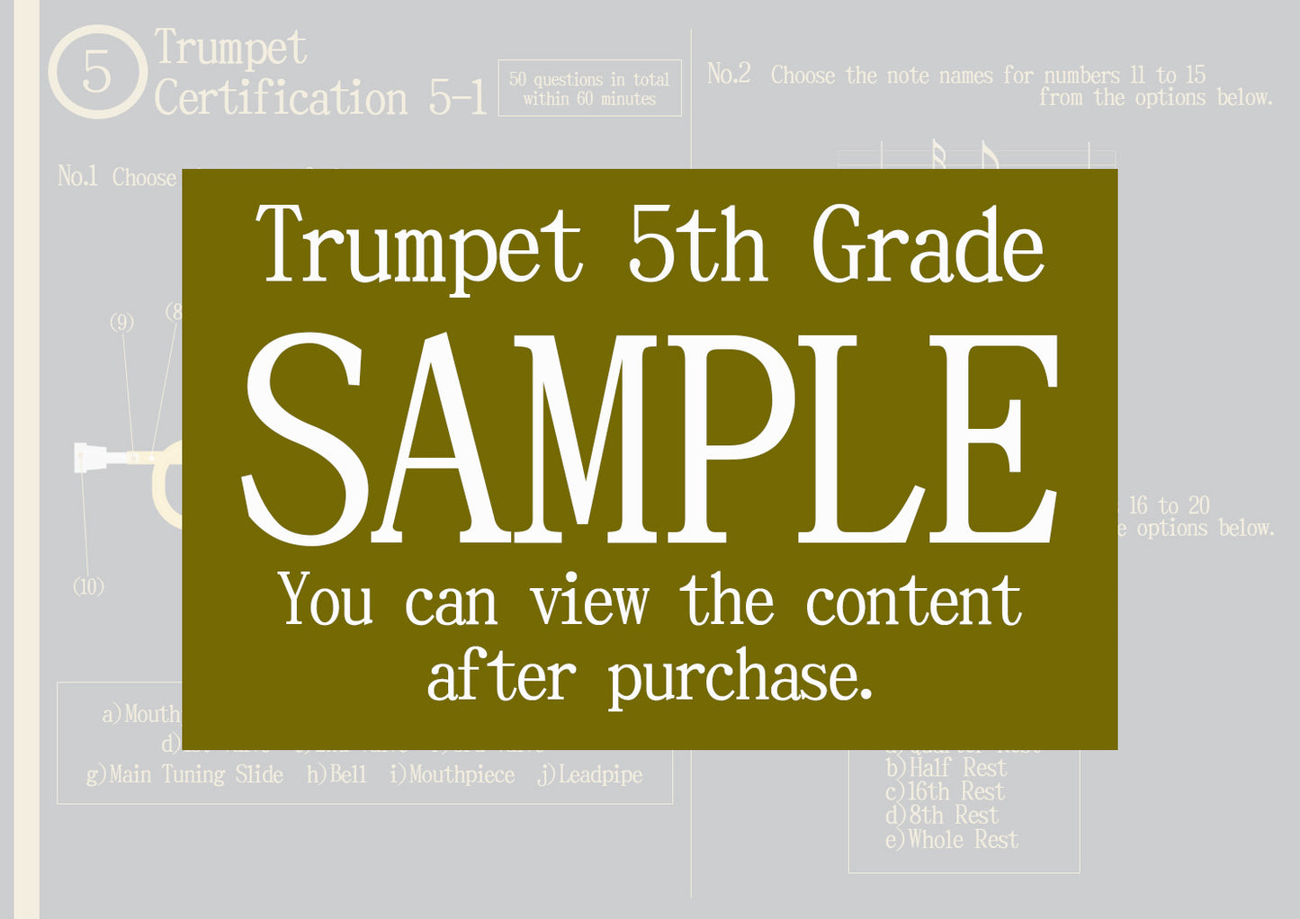 Trumpet Certification 5th Grade(Beginner)