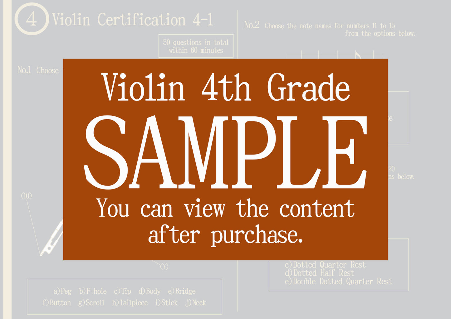 Violin Certification 4th Grade(Intermediate)