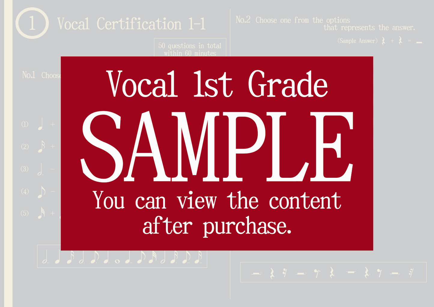 Vocal Certification 1st Grade(Expert)