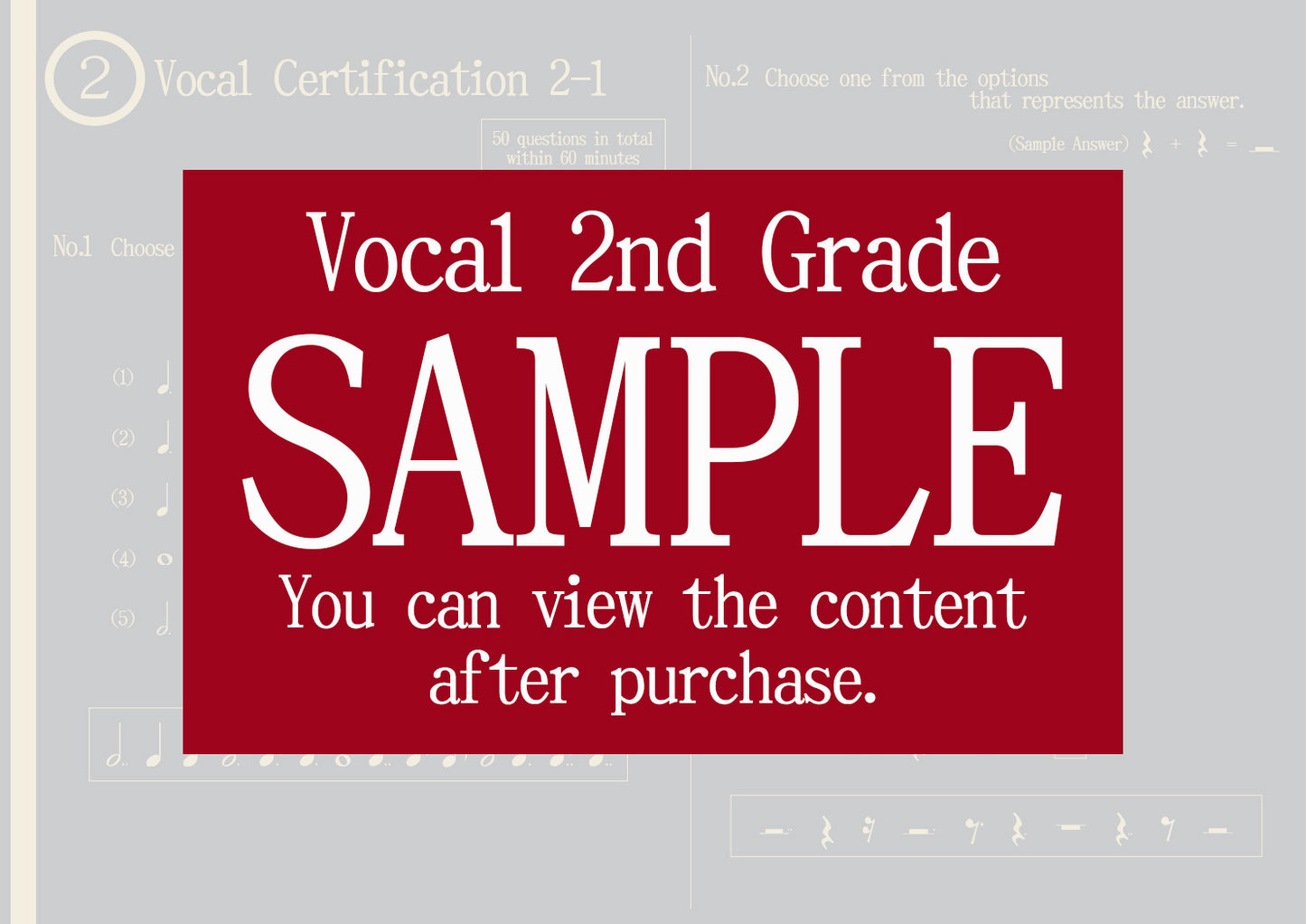 Vocal Certification 2nd Grade(Professional)