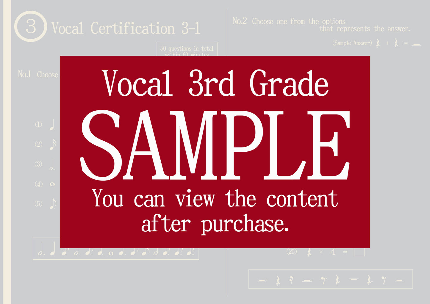 Vocal Certification 3rd Grade(Advanced)