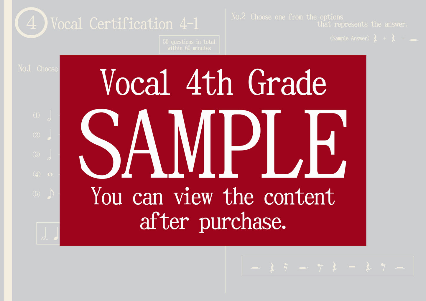Vocal Certification 4th Grade(Intermediate)