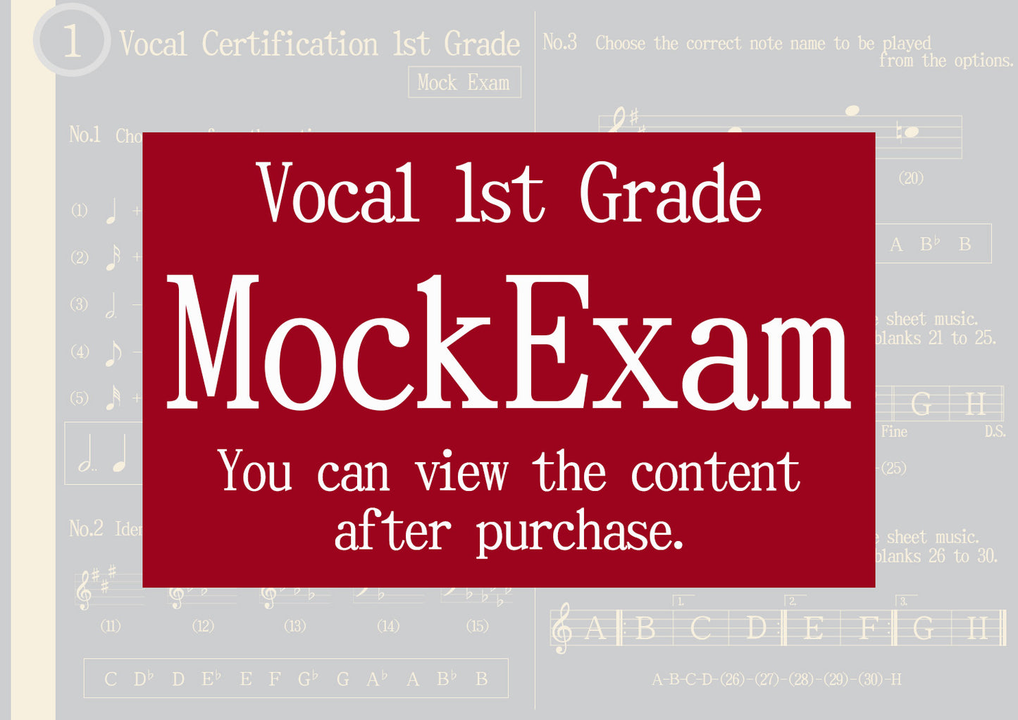 Vocal Certification Mock Exam All Grade