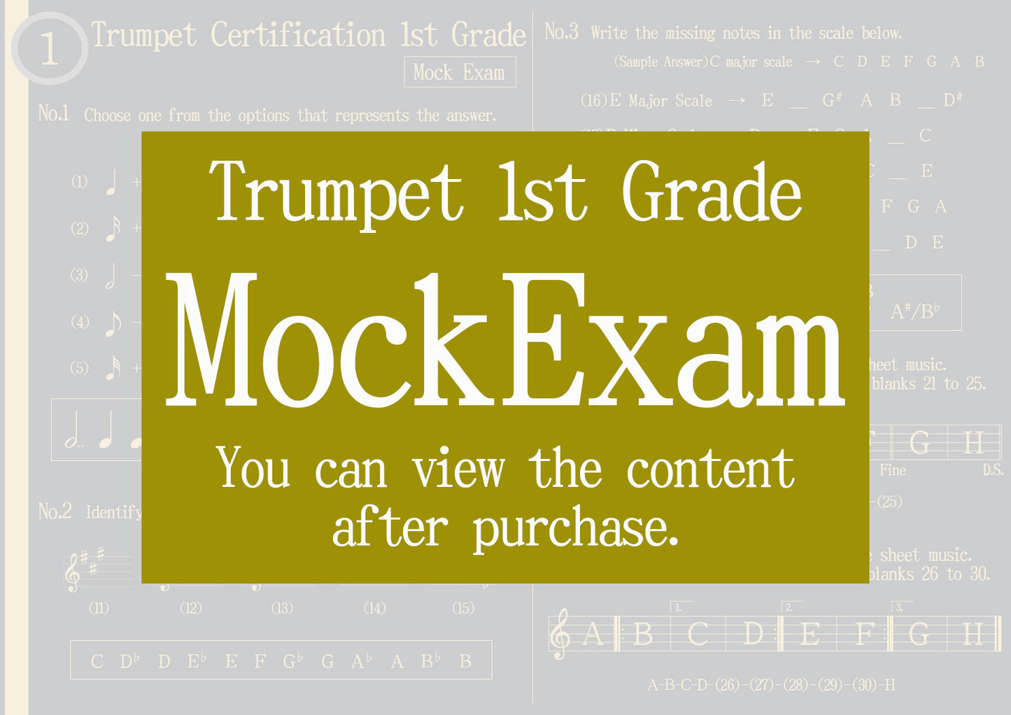 Trumpet Certification Mock Exam 1st Grade