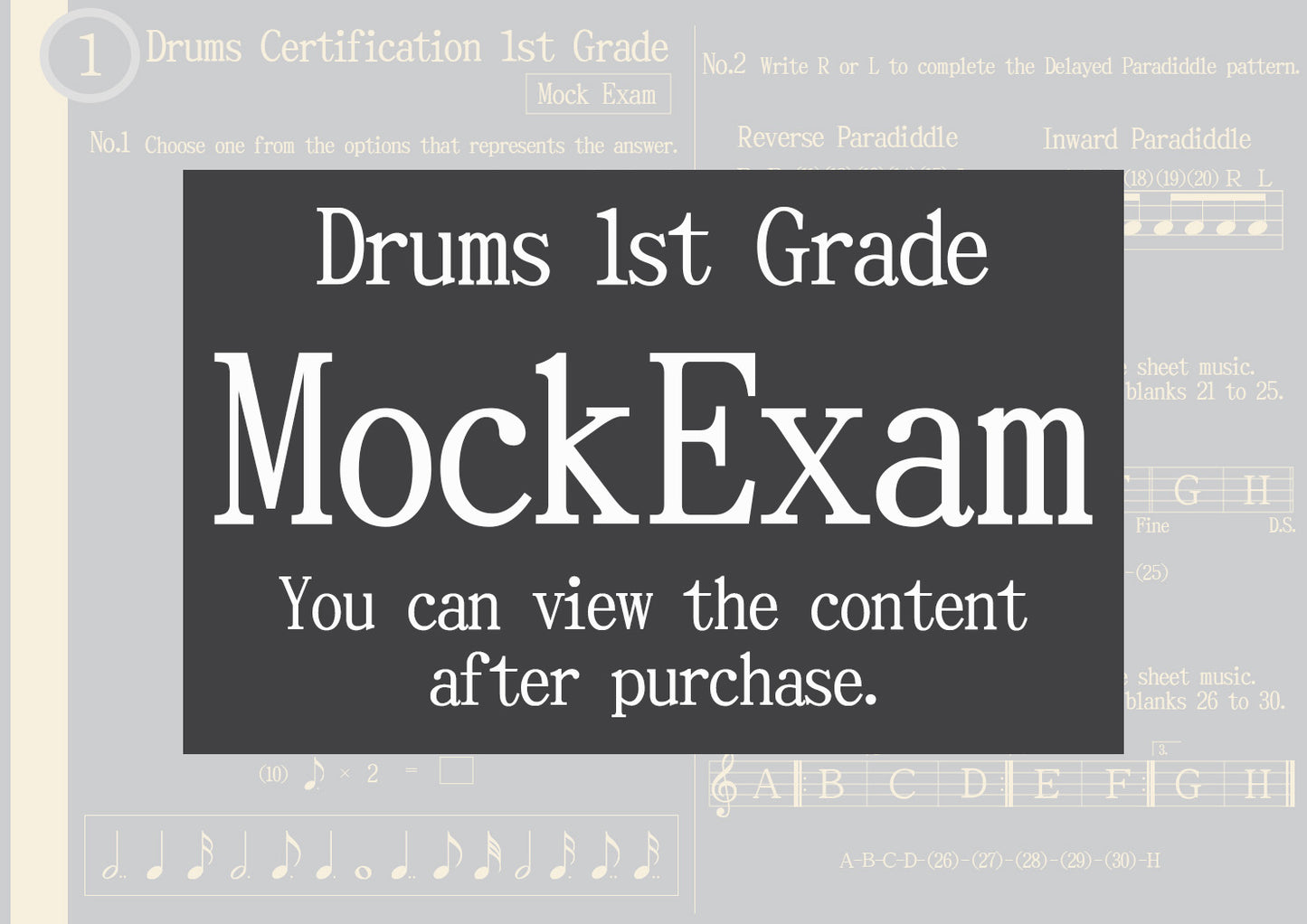 Drums Certification Mock Exam 1st Grade