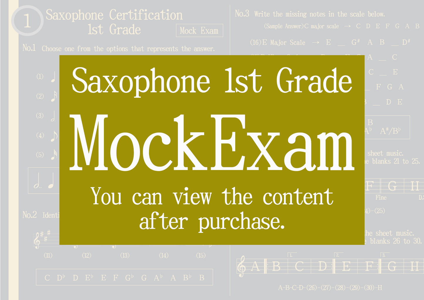 Saxophone Certification Mock Exam 1st Grade