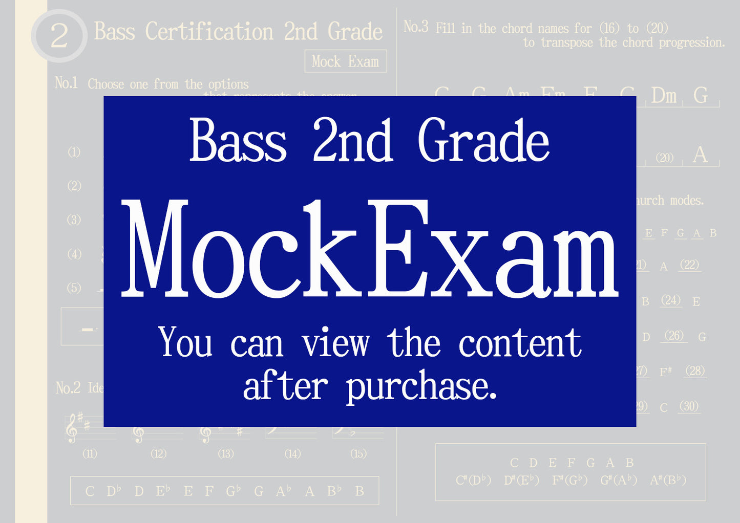 Bass Certification Mock Exam All Grade