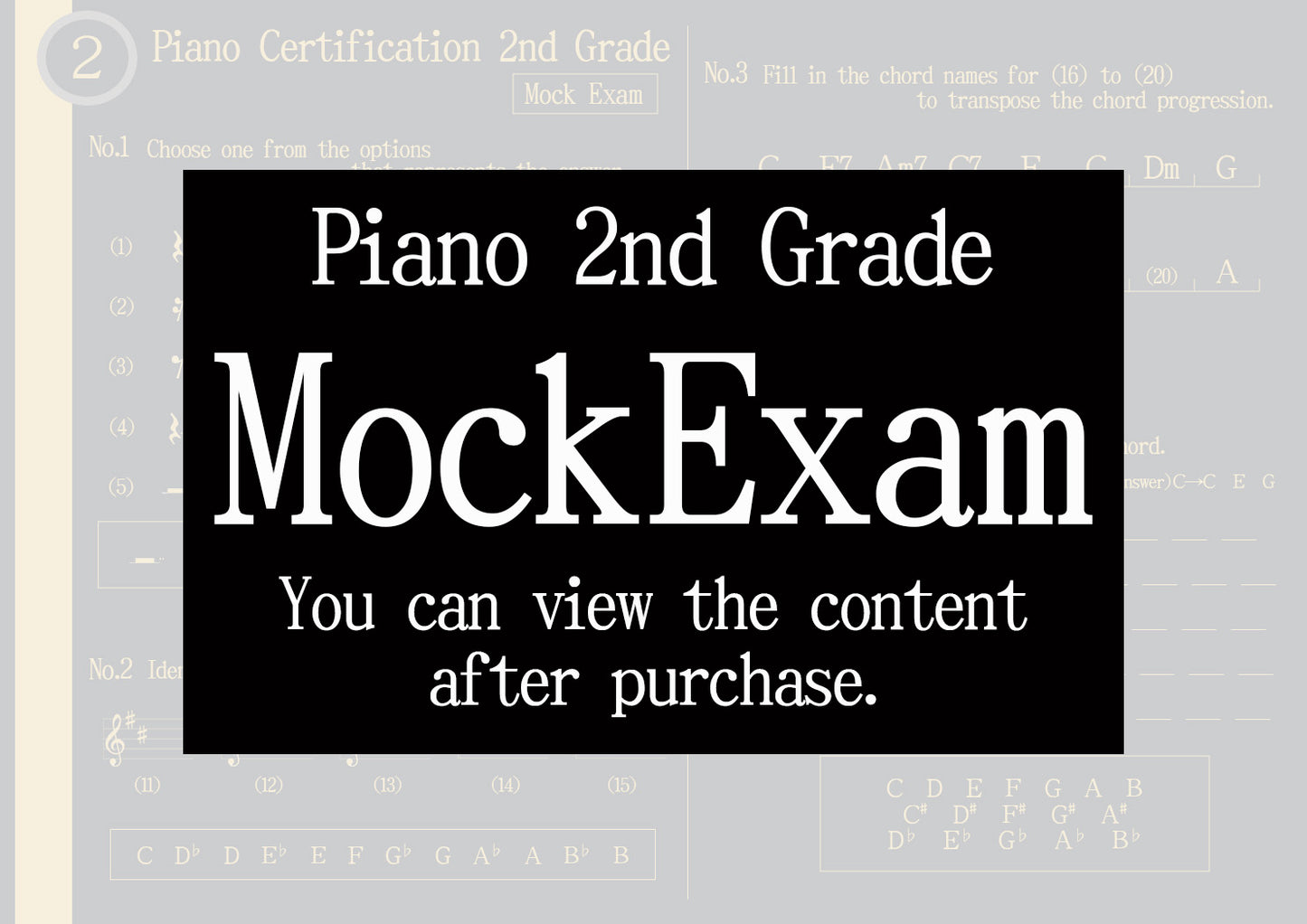 Piano Certification Mock Exam 2nd Grade