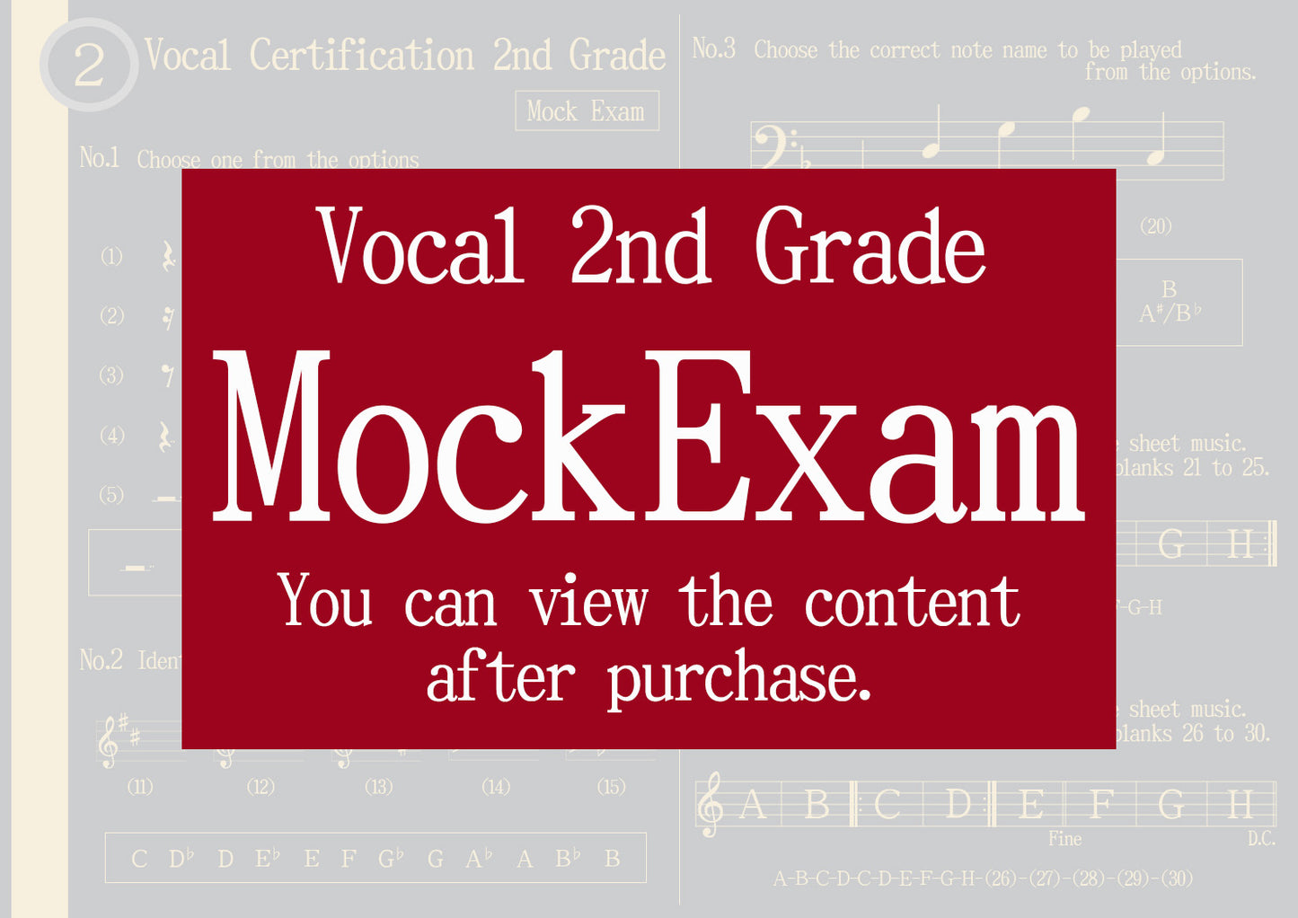 Vocal Certification Mock Exam All Grade