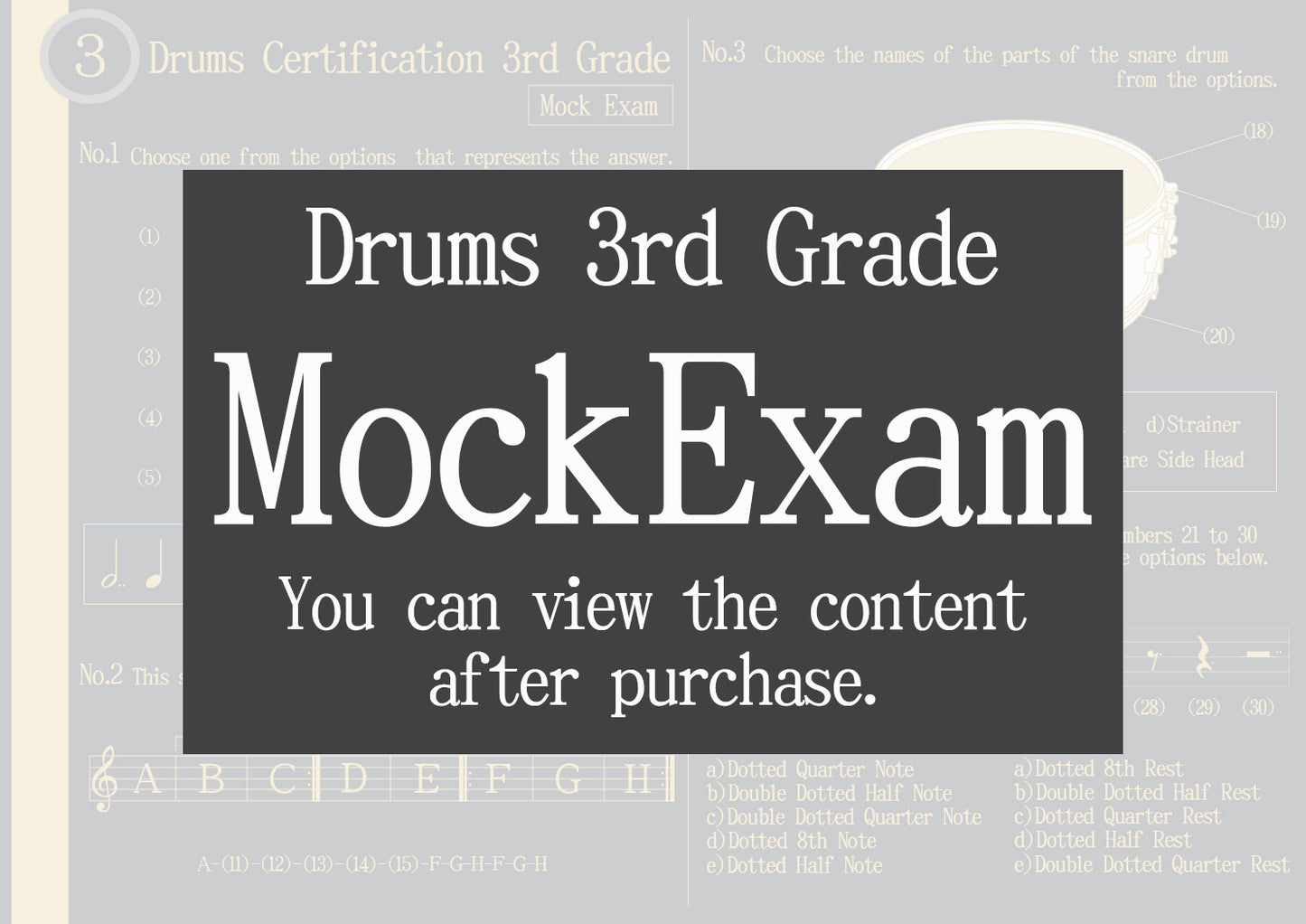 Drums Certification Mock Exam All Grade