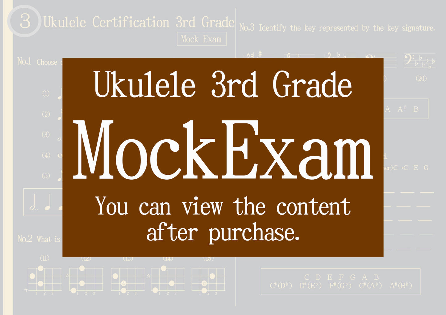 Ukulele Certification Mock Exam 3rd Grade