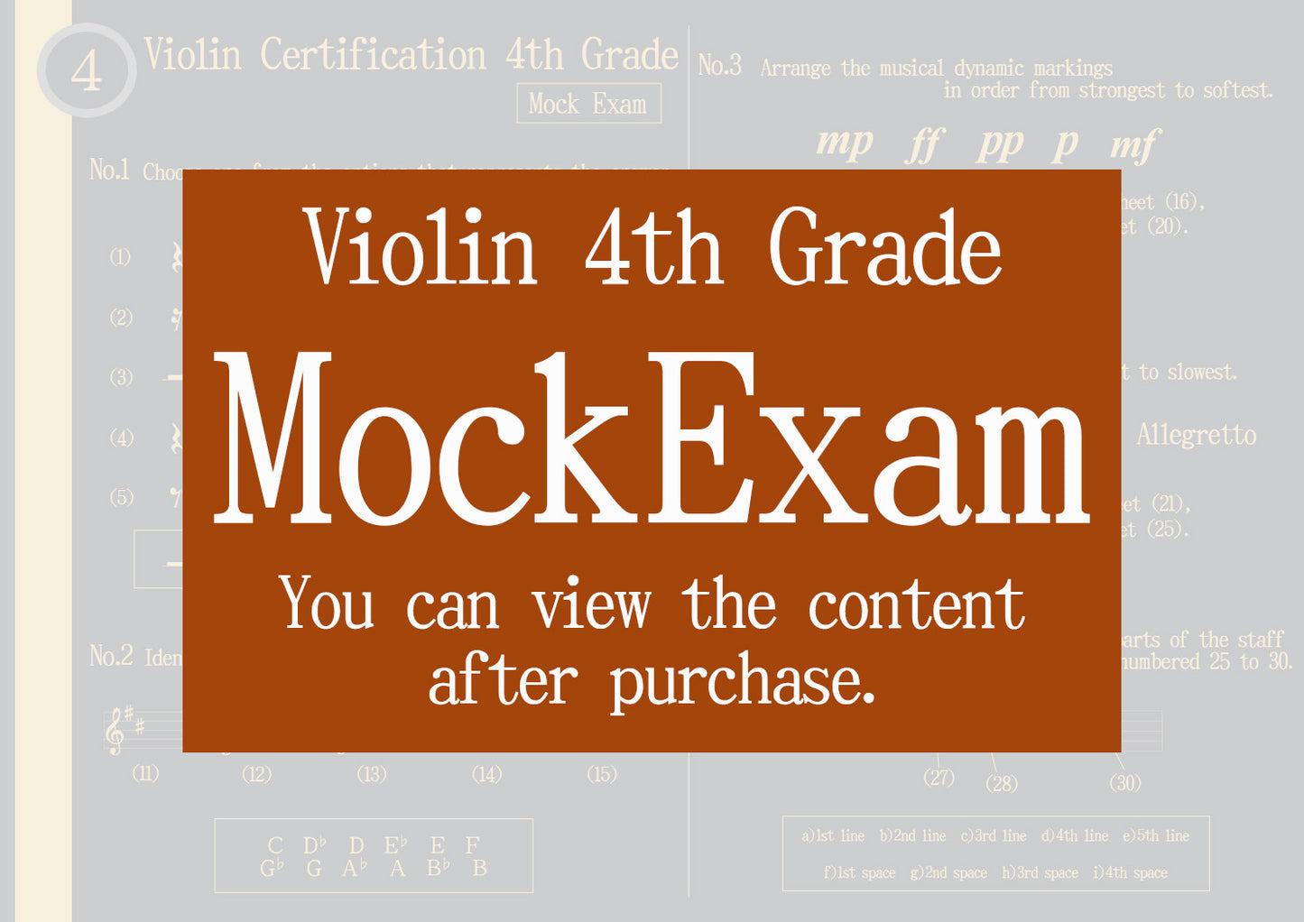 Violin Certification Mock Exam 4th Grade