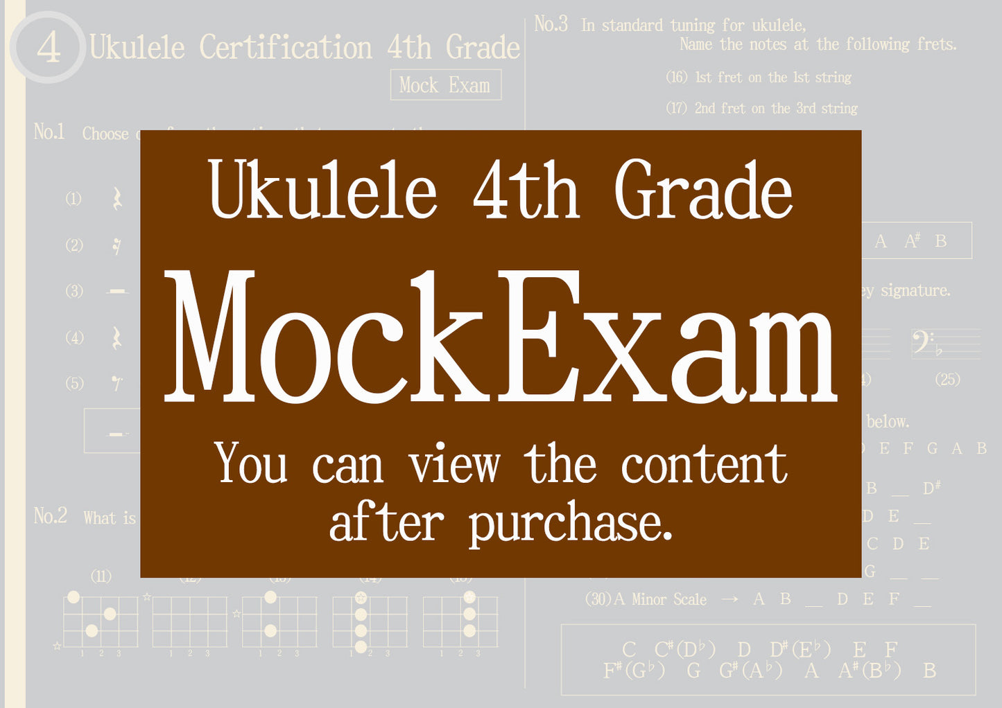 Ukulele Certification Mock Exam 4th Grade