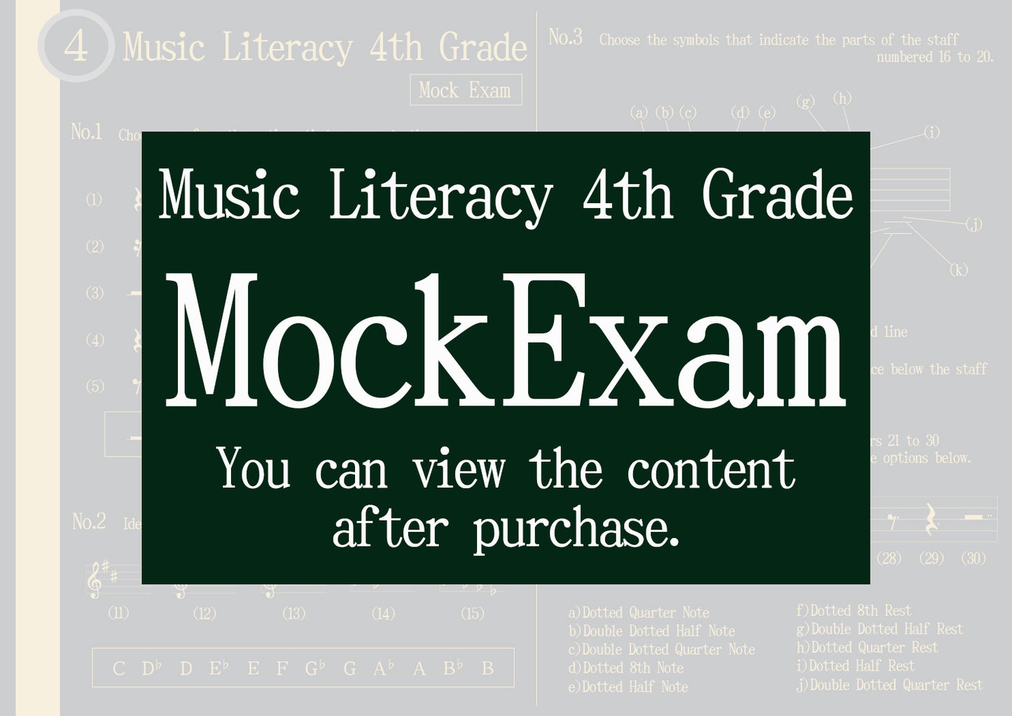 Music Literacy Certification Mock Exam All Grade