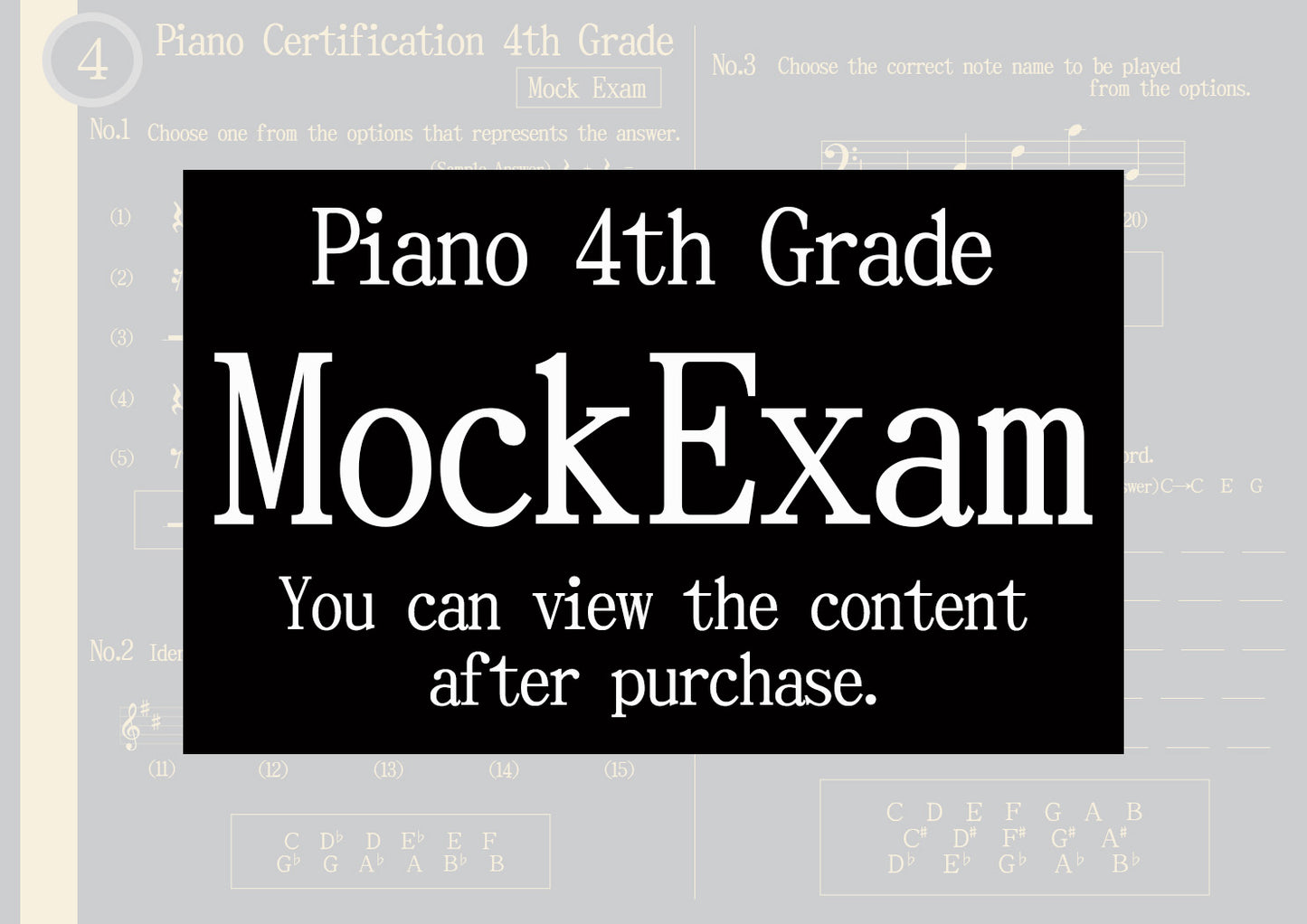 Piano Certification Mock Exam 4th Grade