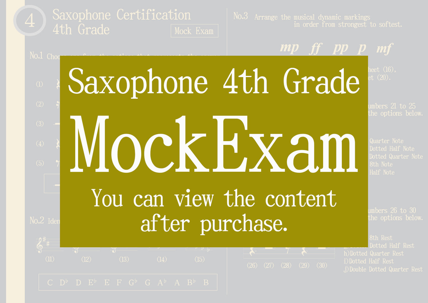 Saxophone Certification Mock Exam All Grade