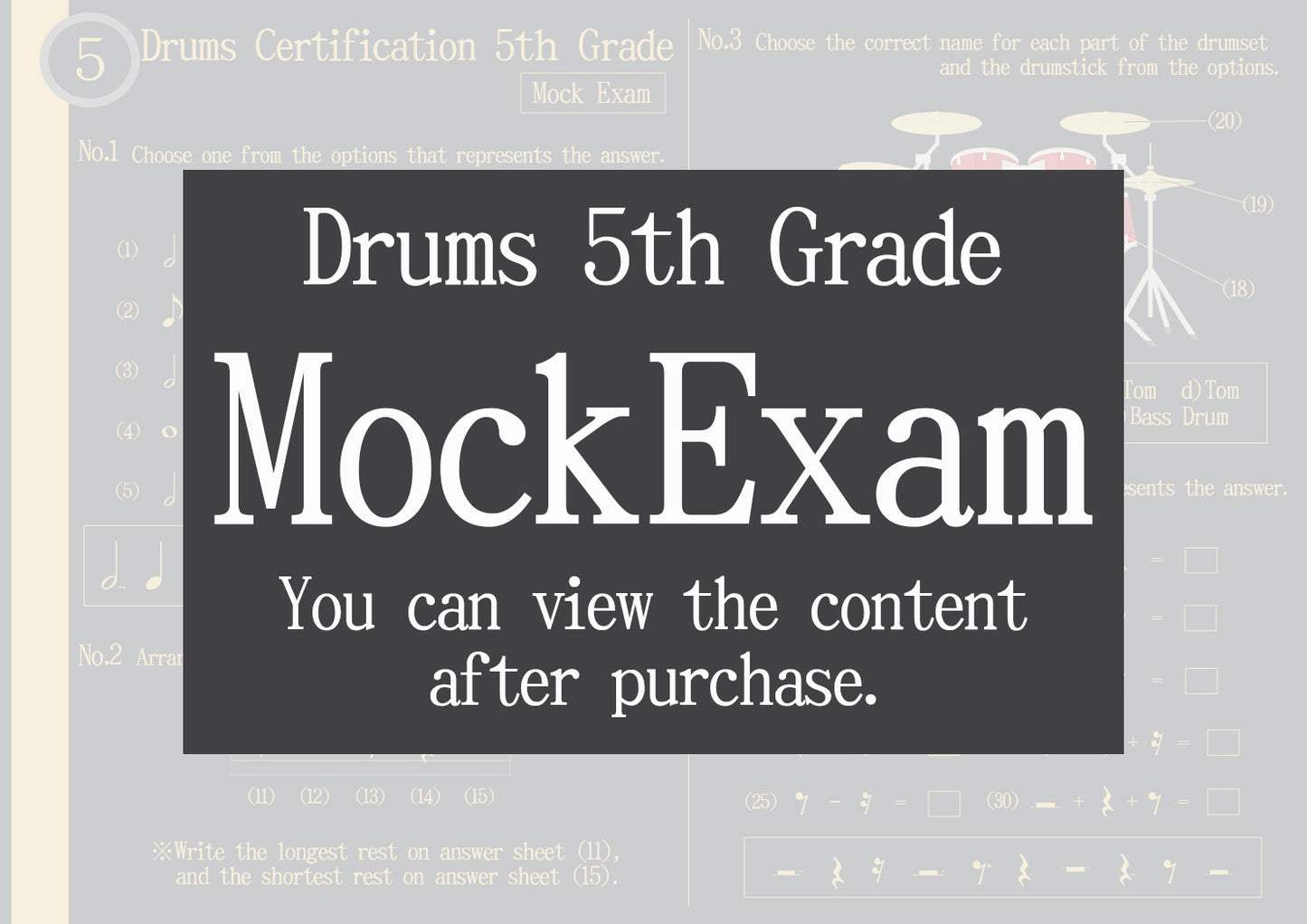 Drums Certification Mock Exam All Grade
