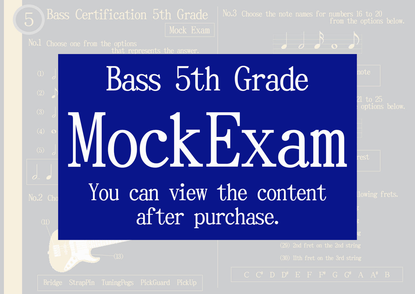 Bass Certification Mock Exam 5th Grade