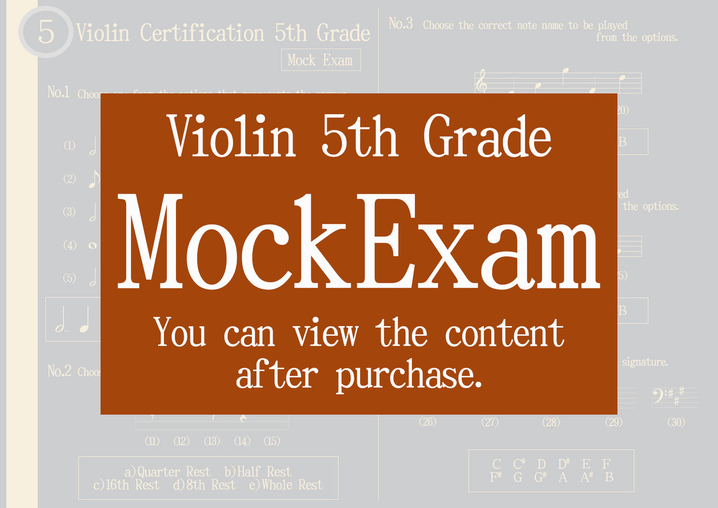 Violin Certification Mock Exam 5th Grade