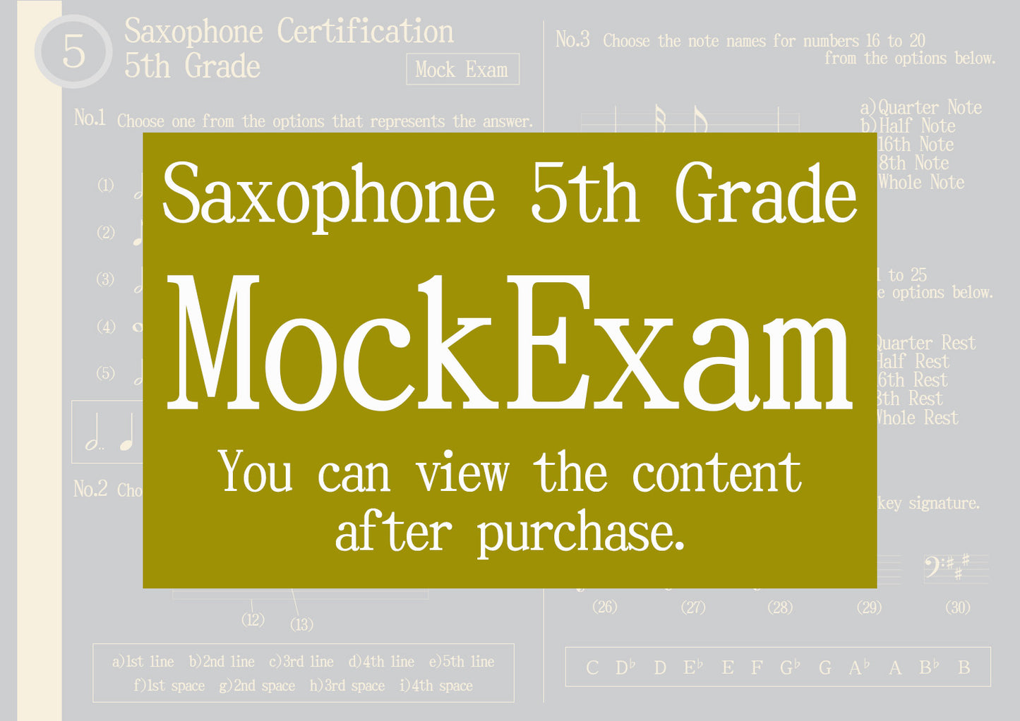 Saxophone Certification Mock Exam All Grade