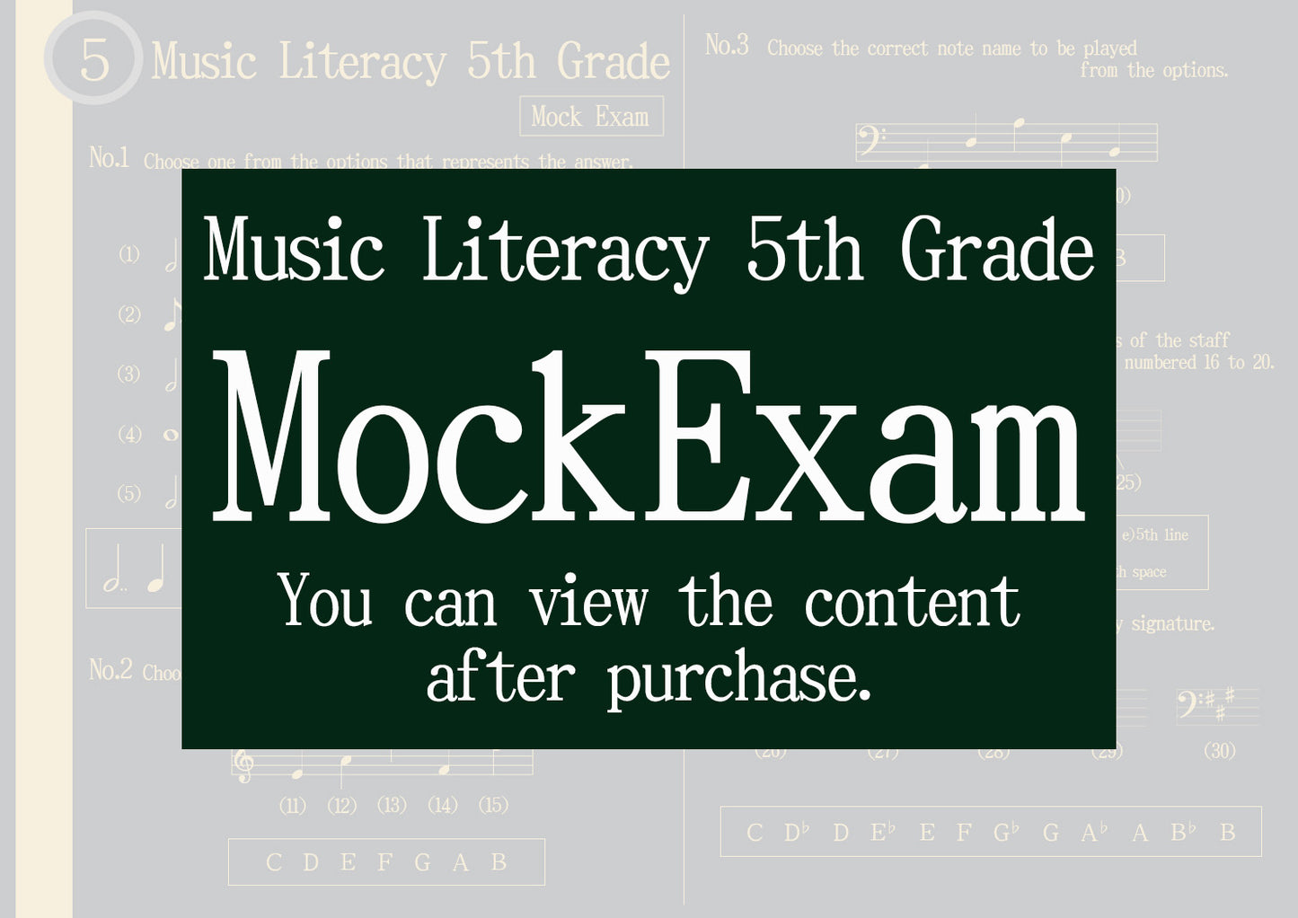 Music Literacy Certification Mock Exam All Grade
