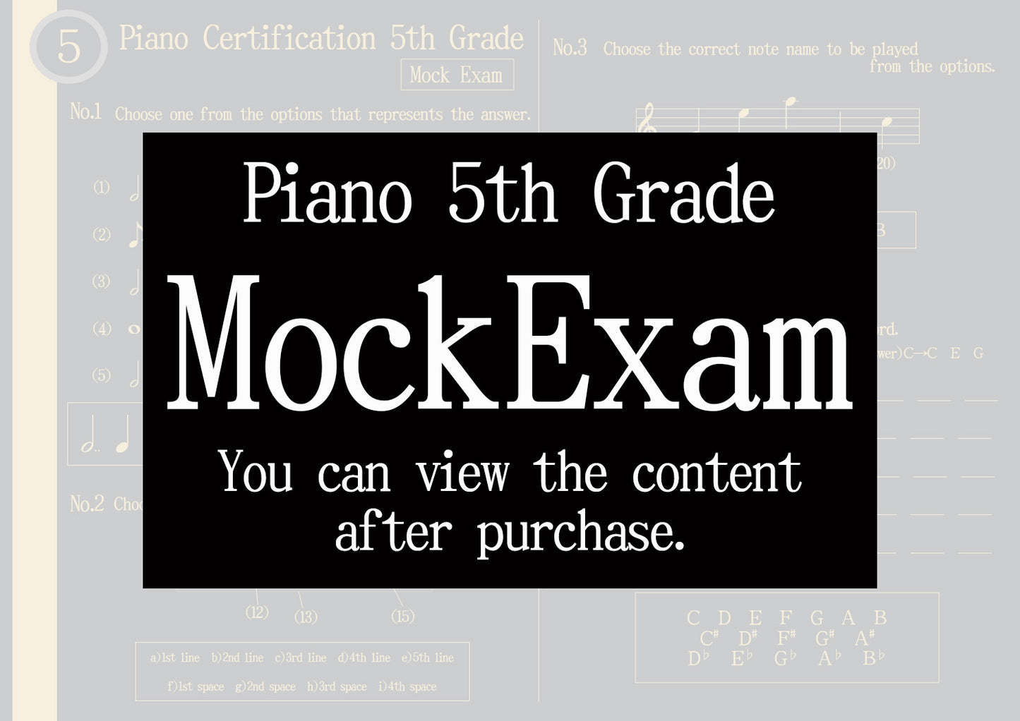 Piano Certification Mock Exam 5th Grade