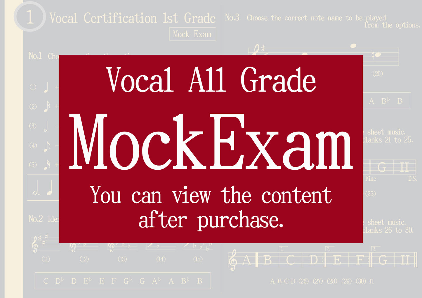 Vocal Certification Mock Exam All Grade