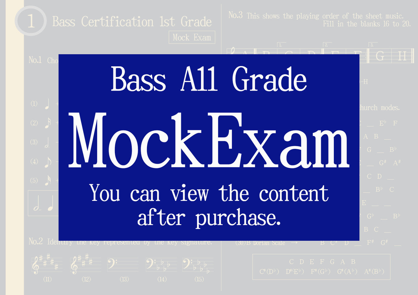 Bass Certification Mock Exam All Grade