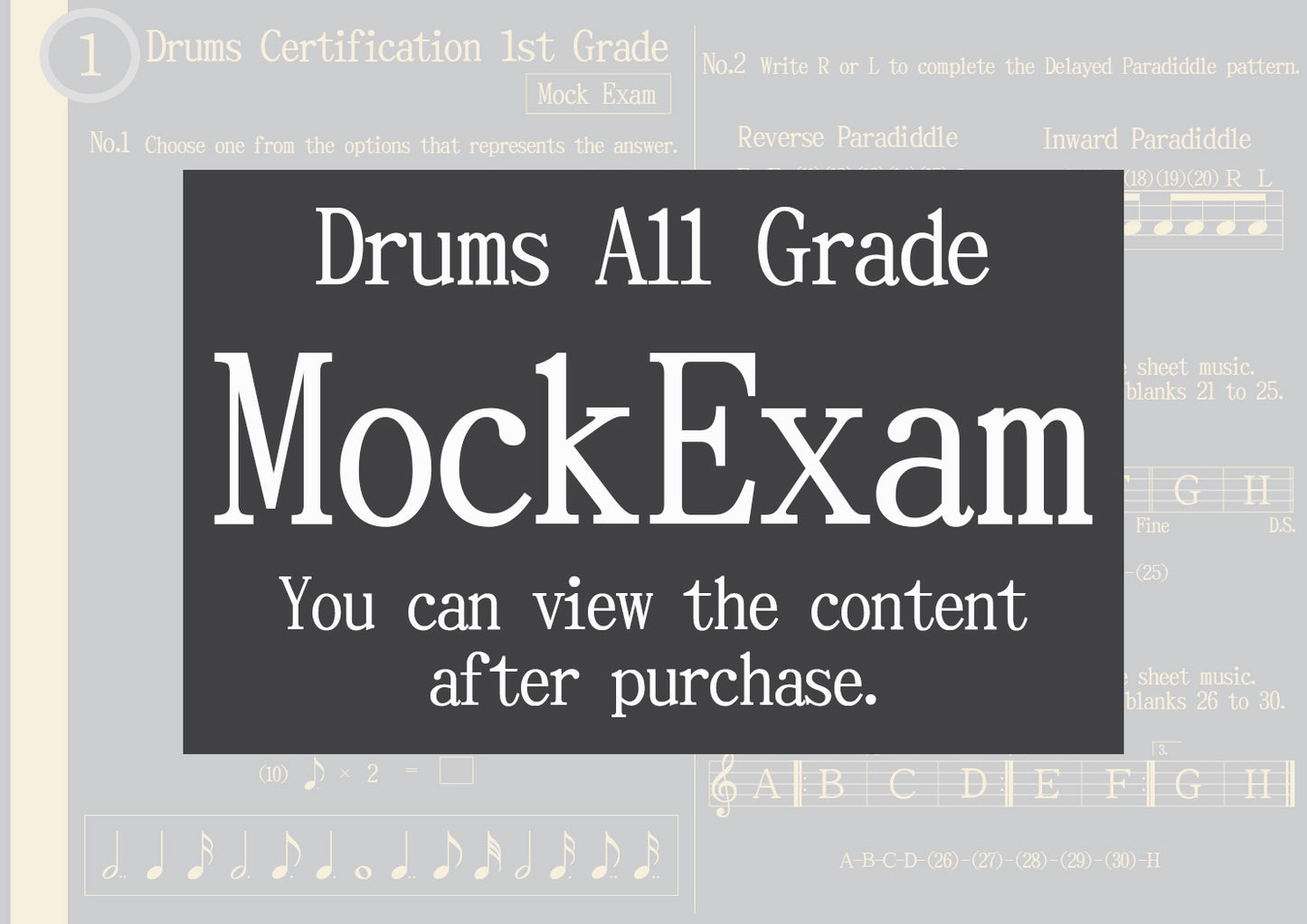 Drums Certification Mock Exam All Grade