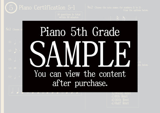 Piano Certification 5th Grade(Beginner)