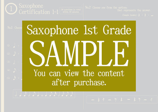 Saxophone Certification 1st Grade(Expert)