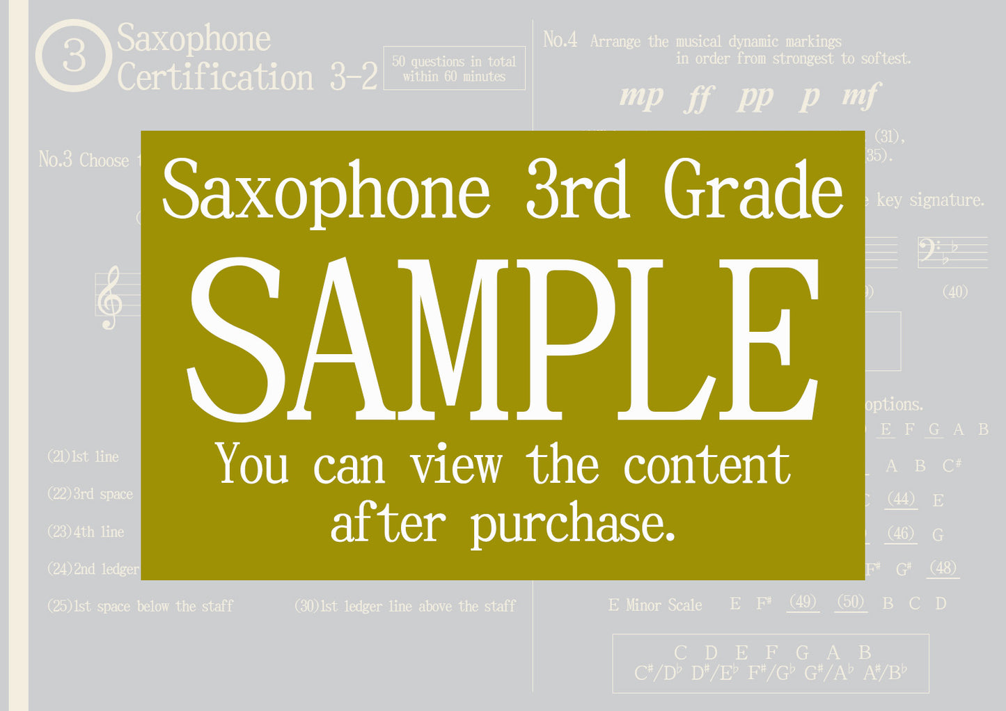 Saxophone Certification 3rd Grade(Advanced)