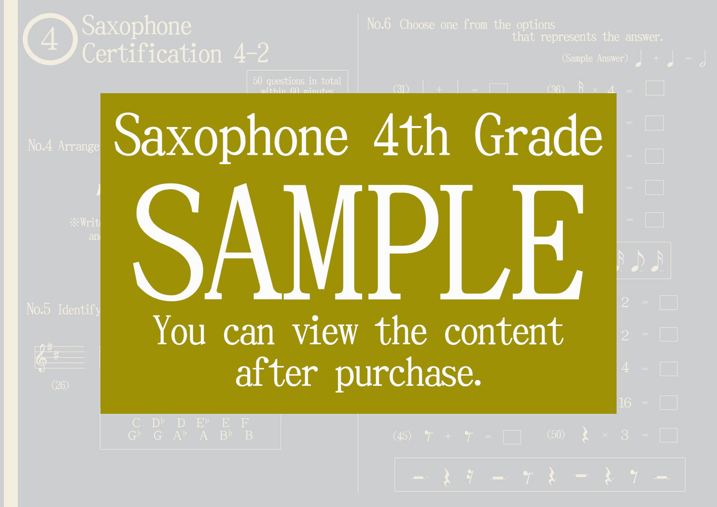 Saxophone Certification 4th Grade(Intermediate)