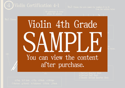 Violin Certification 4th Grade(Intermediate)