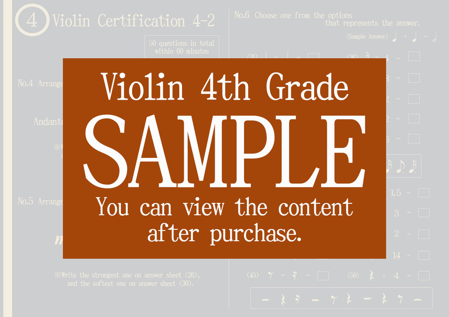 Violin Certification 4th Grade(Intermediate)