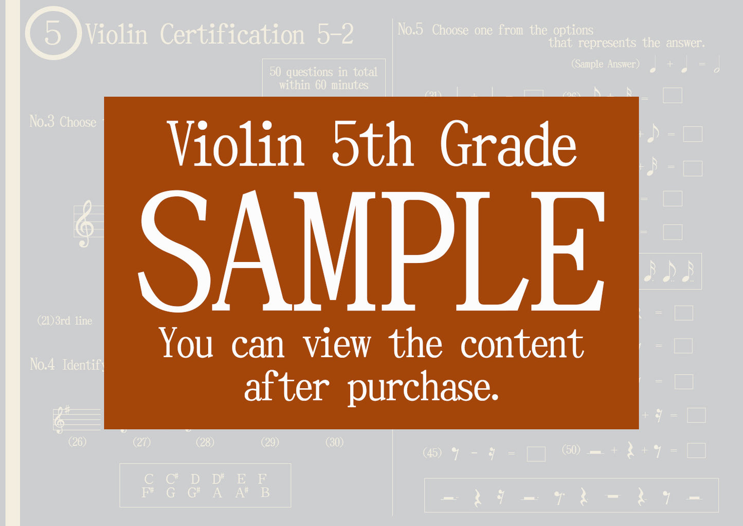 Violin Certification 5th Grade(Beginner)