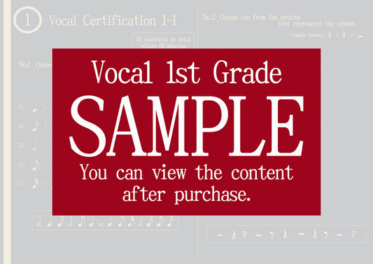 Vocal Certification 1st Grade(Expert)
